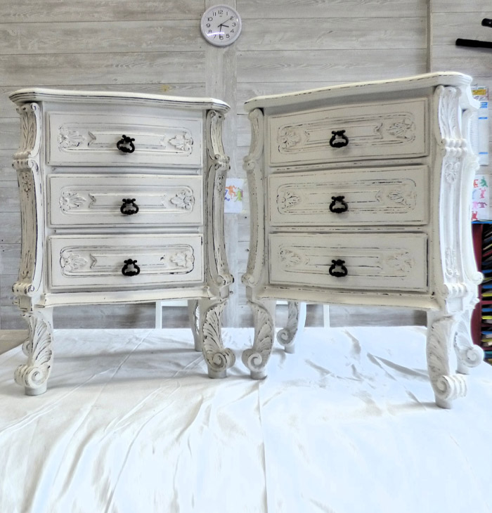 Comodini Bianchi Shabby Chic 3 Cassetti | Restautlab